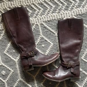 FRYE Women’s Melissa Knotted Tall Boots Size 8 in Redwood Leather Style 3476791